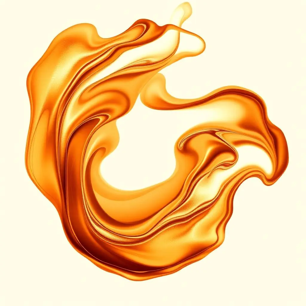 Arte abstracto fluido en tonos ámbar